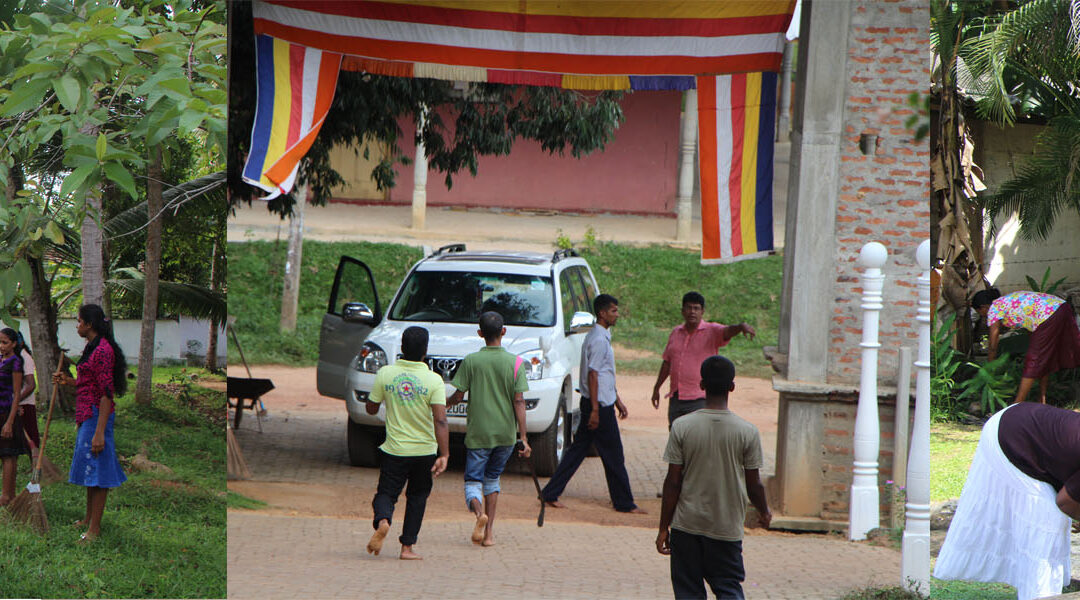 Cleaning The Temple Premises For Poson Poya – 2015